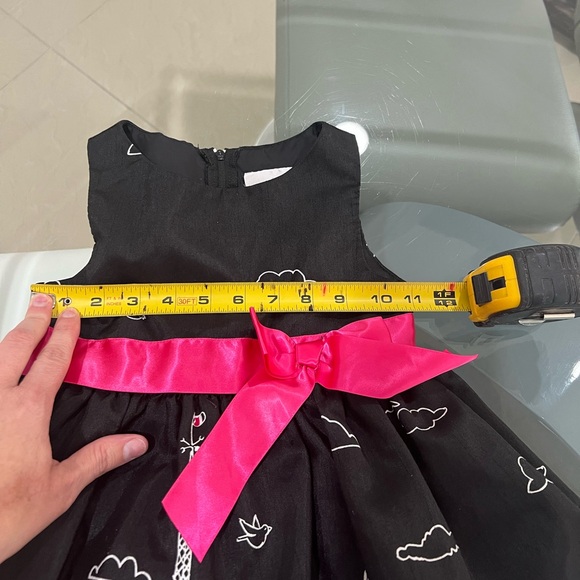 Rare Editions Paris Eiffel Tower black and fuchsia dress size 4 - Picture 8 of 9